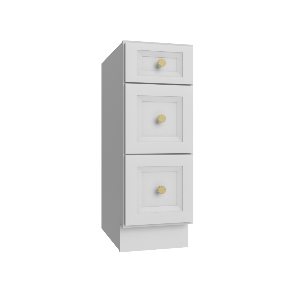Timber White Vanity Drawer Base Cabinet - 12"W