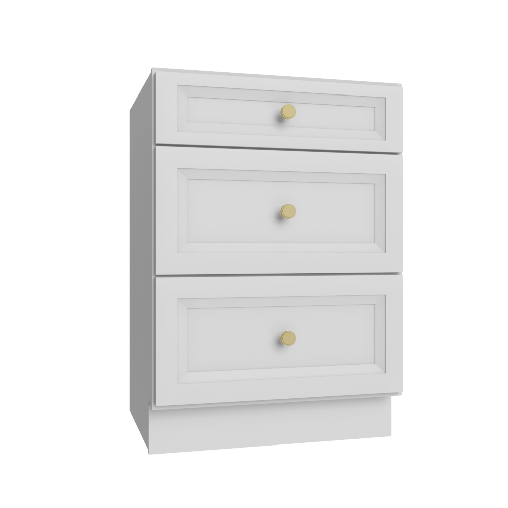 Timber White Vanity Drawer Base Cabinet - 24"W