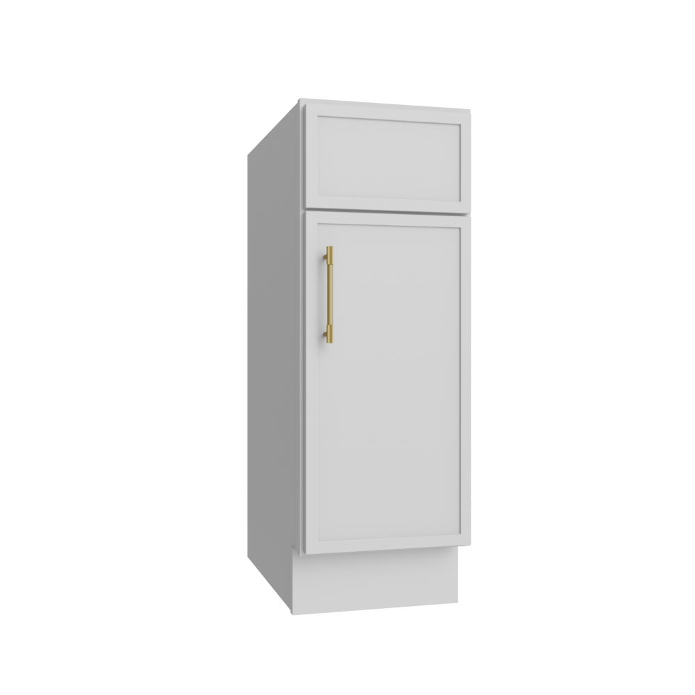 Slim White Shaker Single Door Base Vanity - 12" W