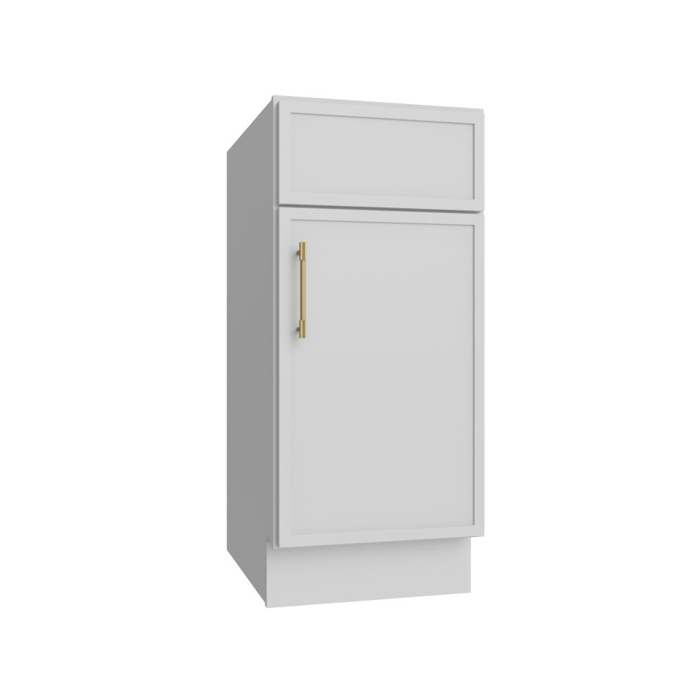 Slim White Shaker Single Door Base Vanity - 15" W
