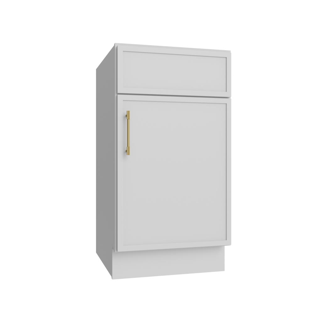 Slim White Shaker Single Door Base Vanity - 18" W
