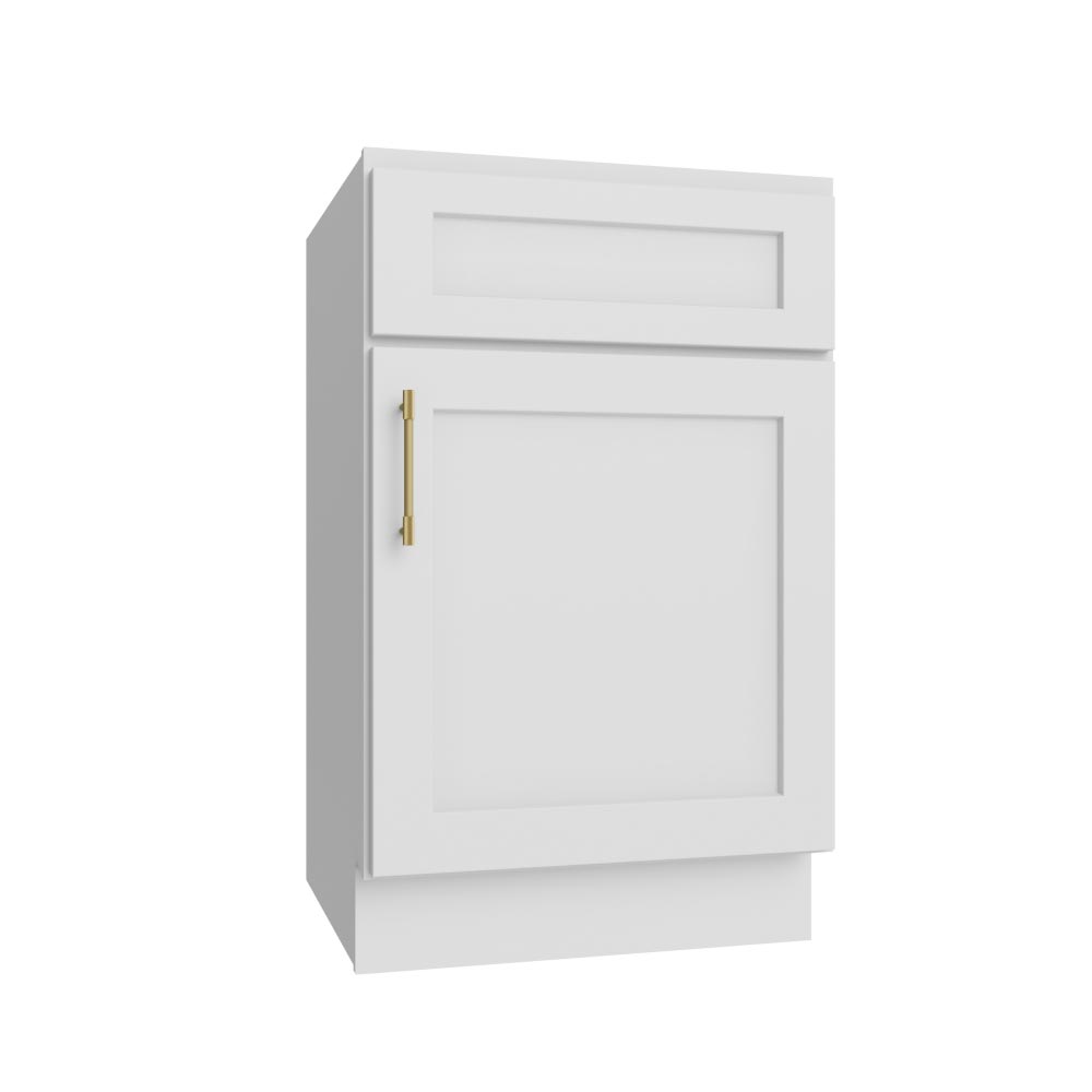 Weston White Shaker Single Door Base Vanity Cabinet - 21"W x 34-1/2"H