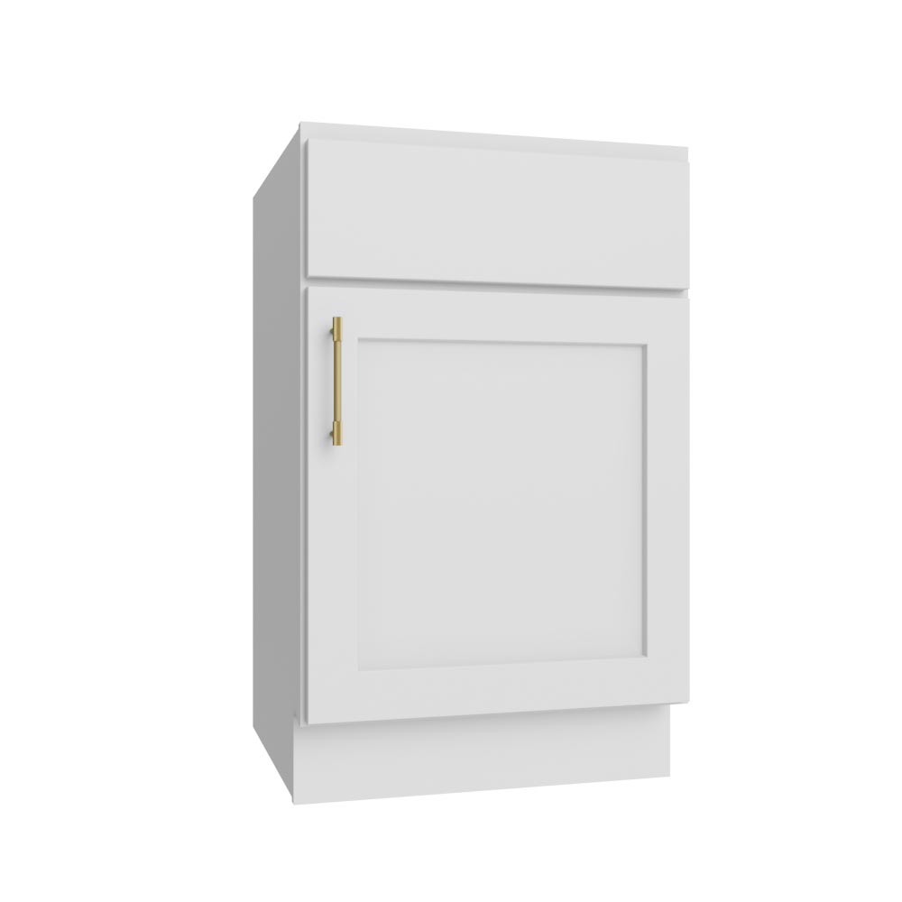 Easton White Slab Single Door Base Vanity Cabinet - 21"W x 34-1/2"H