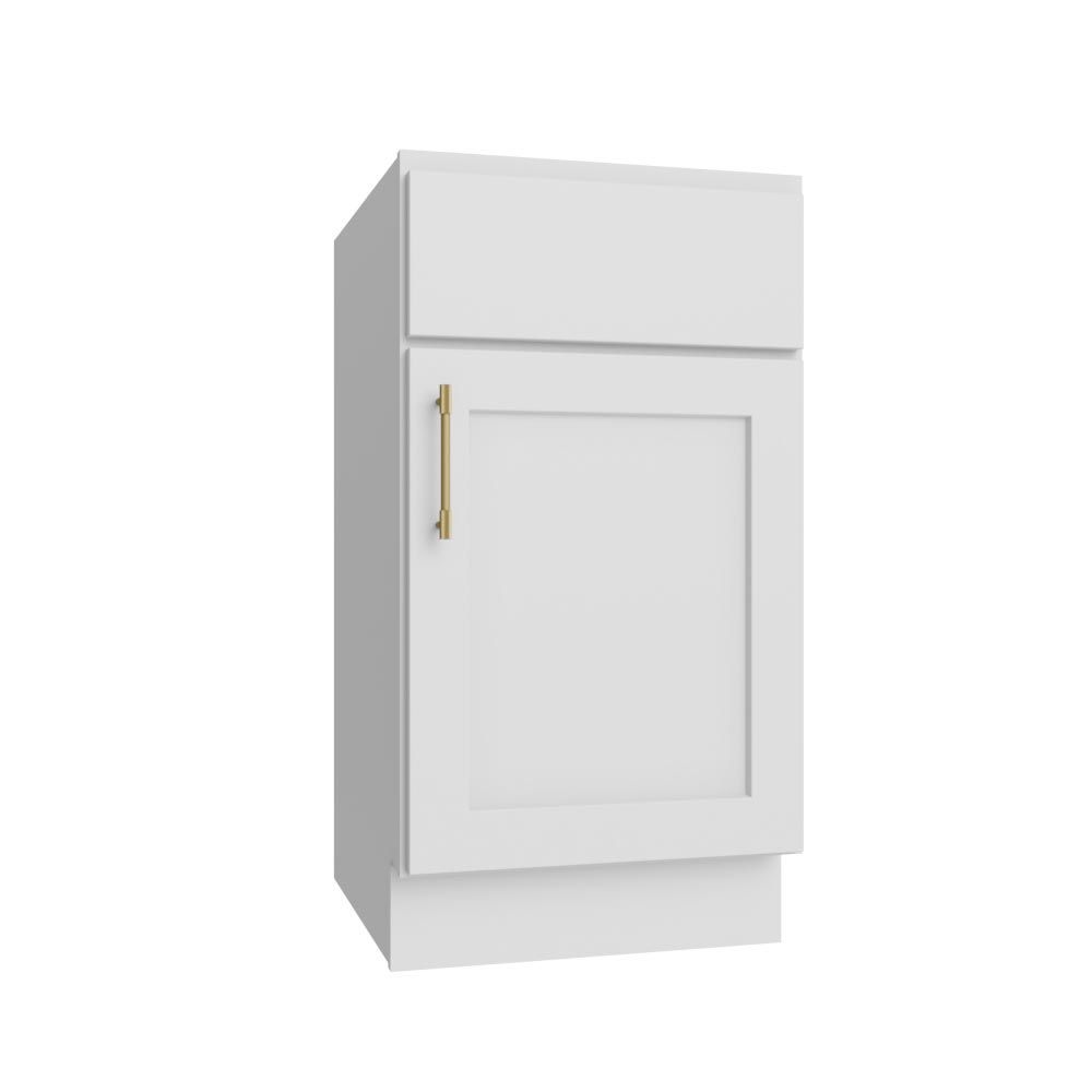 Easton White Slab Single Door Base Vanity Cabinet - 18"W x 34-1/2"H