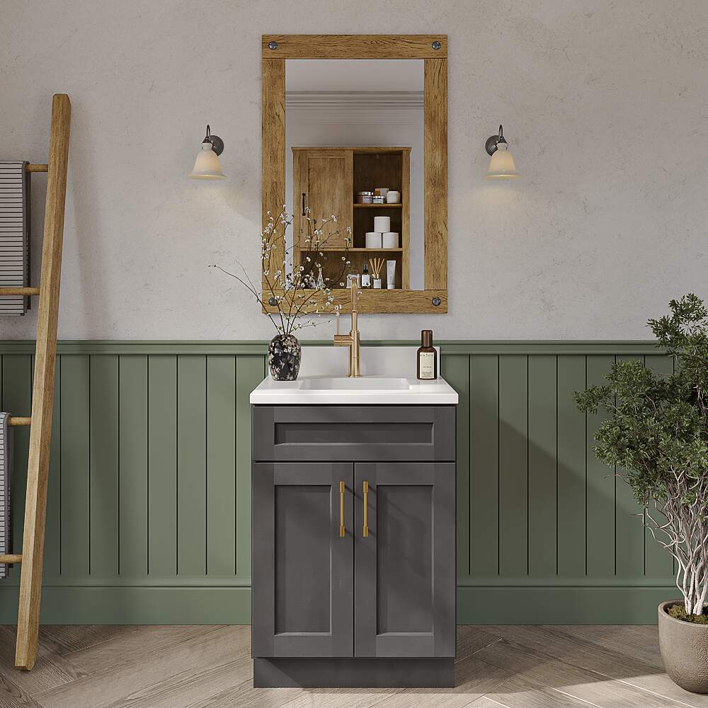 Cinder Shaker Double Door Vanity Sink Base - 24"
