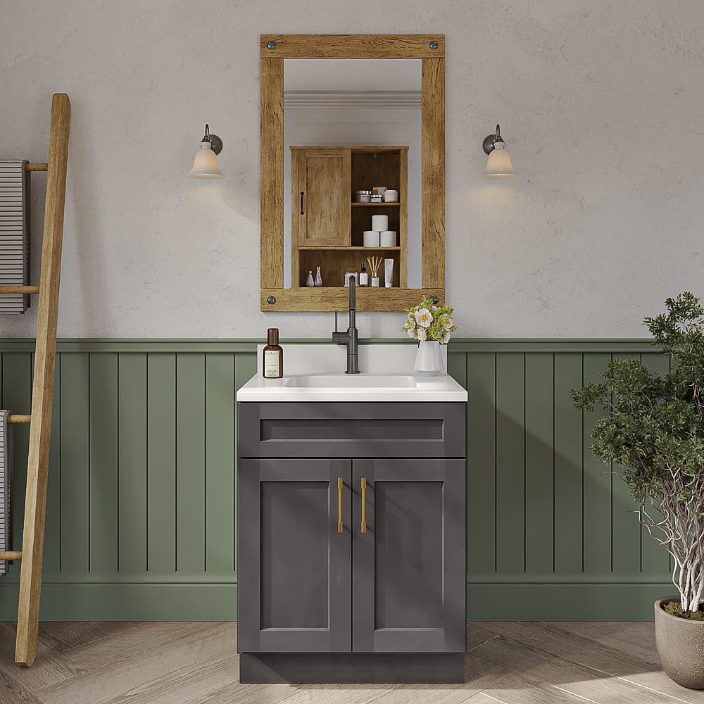 Cinder Shaker Double Door Vanity Sink Base - 27"