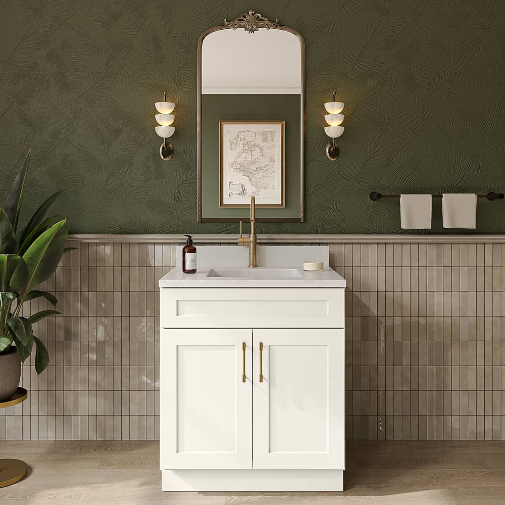 Artisan Shaker Vanity Sink Base Cabinet - 30"W X 21"D X 34-1/2"H