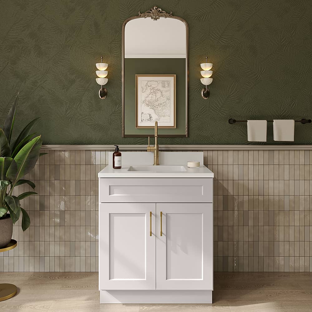 Gunnison Shaker Vanity Sink Base Cabinet - 30"W X 21"D X 34-1/2"H