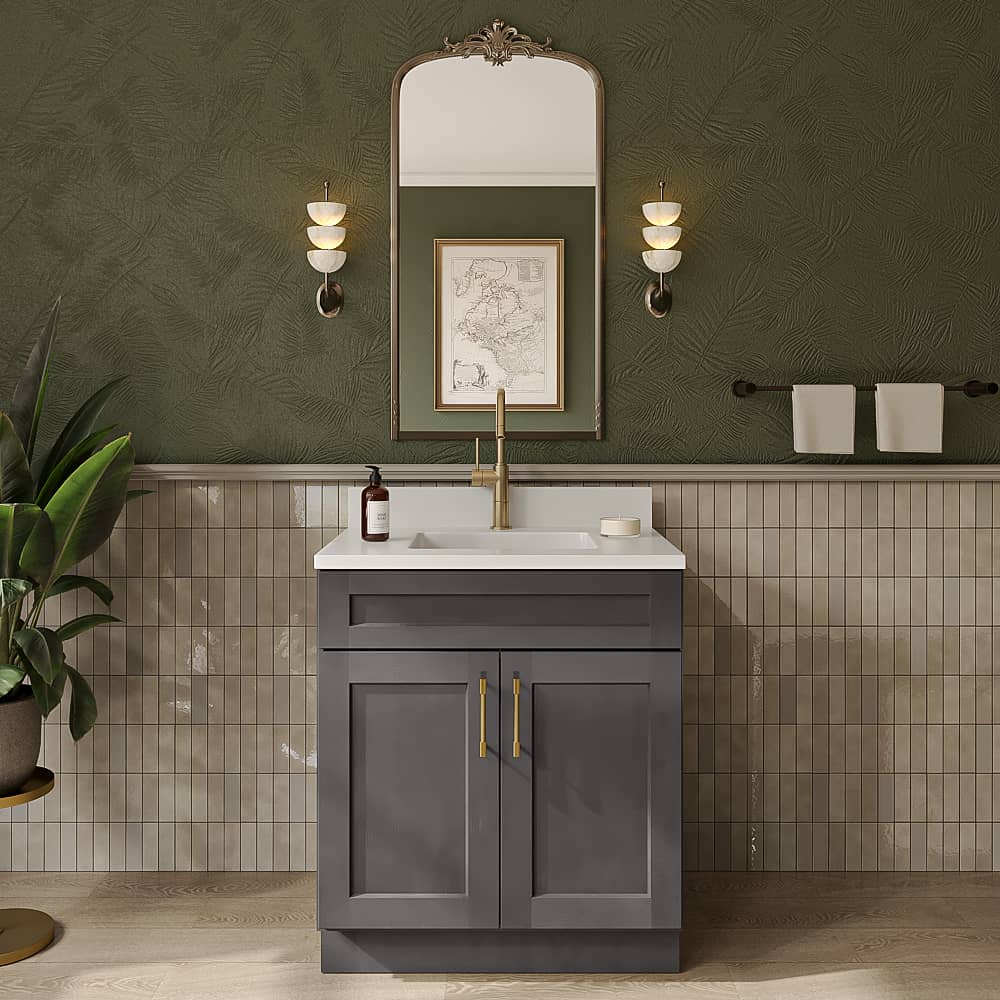 Cinder Shaker Double Door Vanity Sink Base - 30"