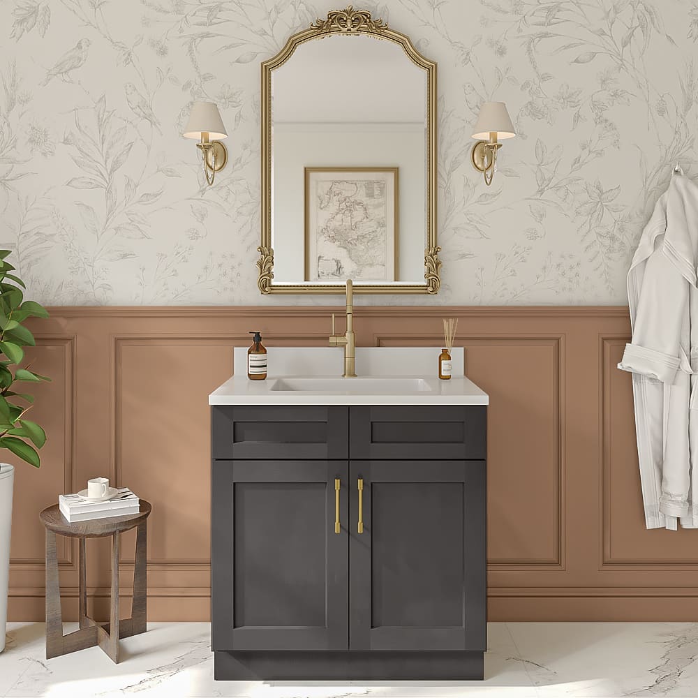 Cinder Shaker Vanity Sink Base Cabinet - 33"W X 21"D X 34-1/2"H