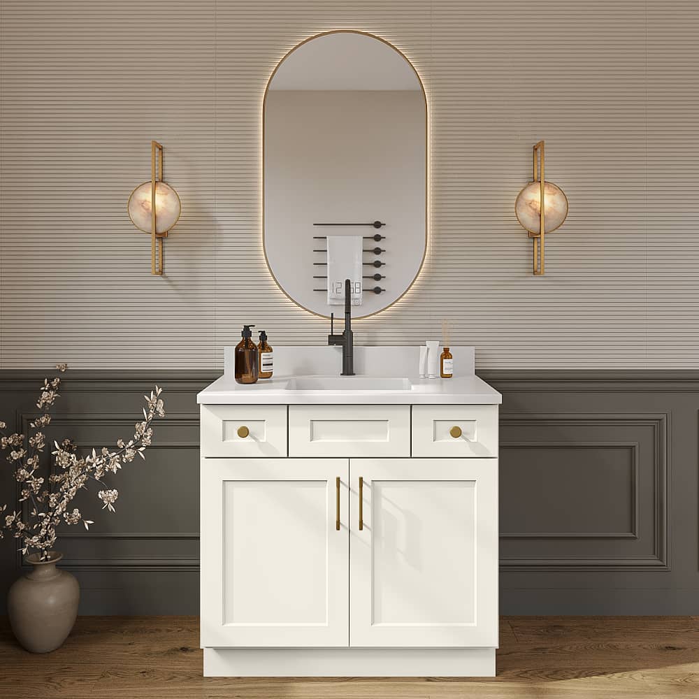 Artisan Shaker Vanity Sink Combo Base Cabinet - 36"W X 21"D X 34-1/2"H