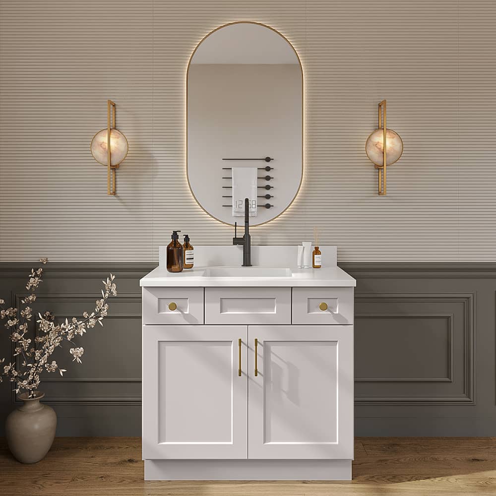 Gunnison Shaker Vanity Sink Combo Base Cabinet - 36"W X 21"D X 34-1/2"H