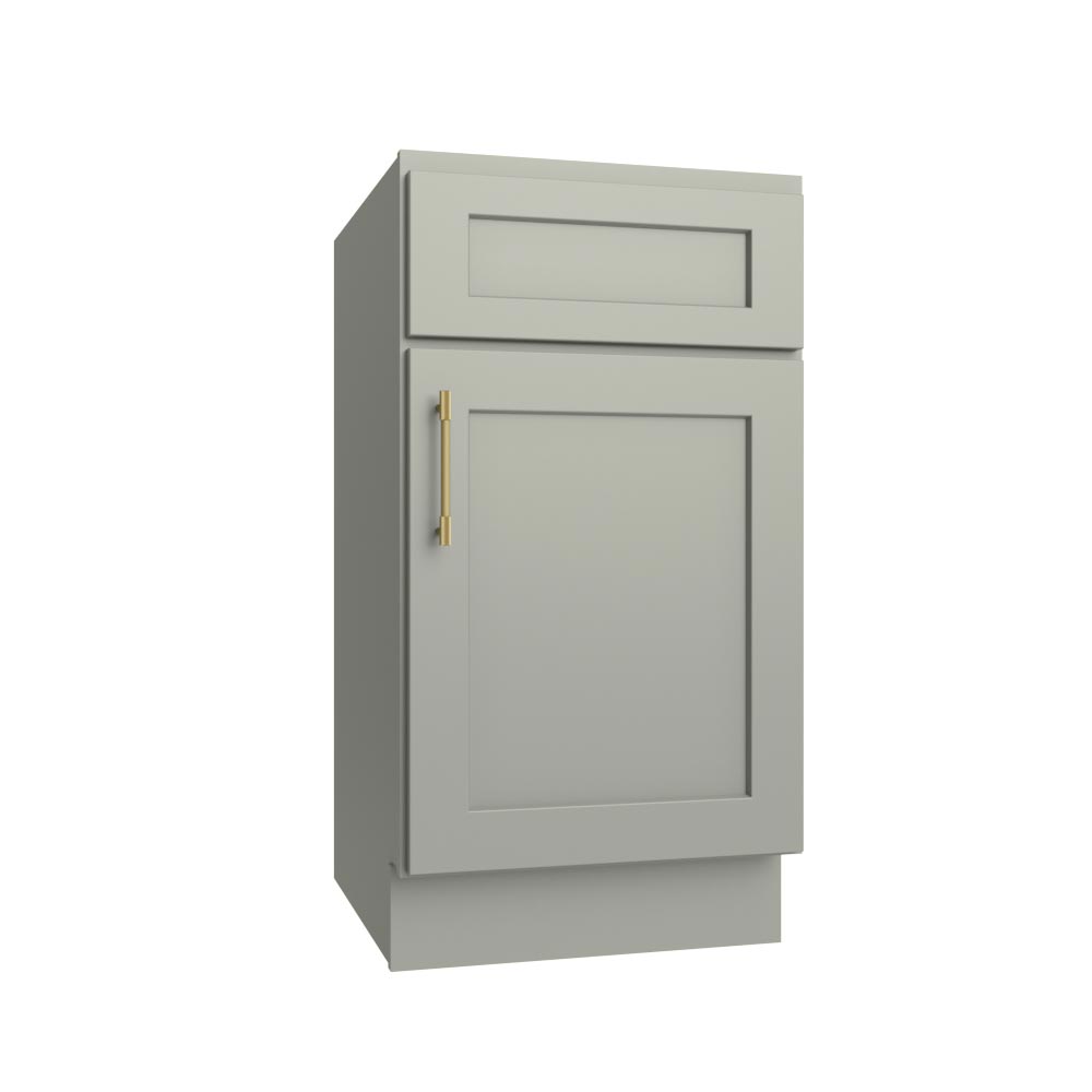 Sage Green Shaker Single Door Base Vanity - 18" W