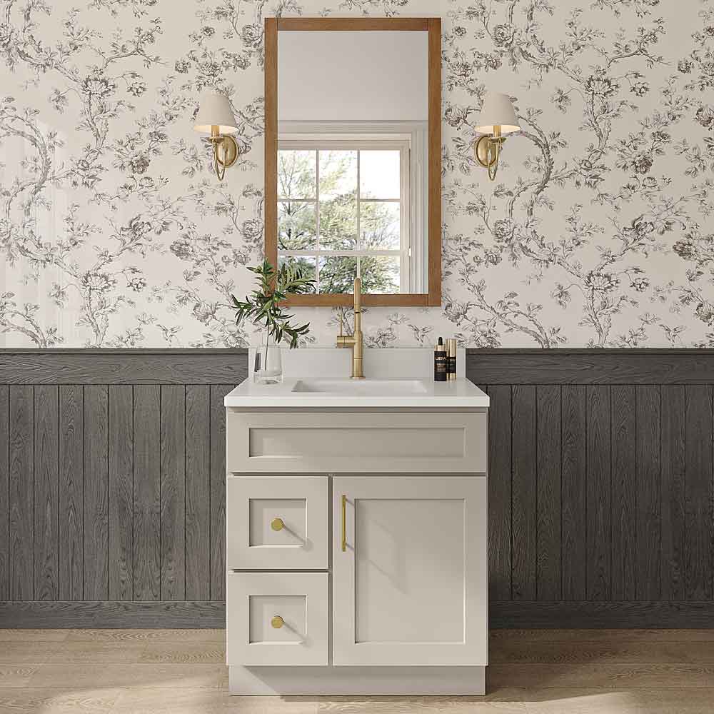 Weston Sand Shaker Single Door Vanity Combo Cabinet With Left Drawer - 30"W x 34-1/2"H