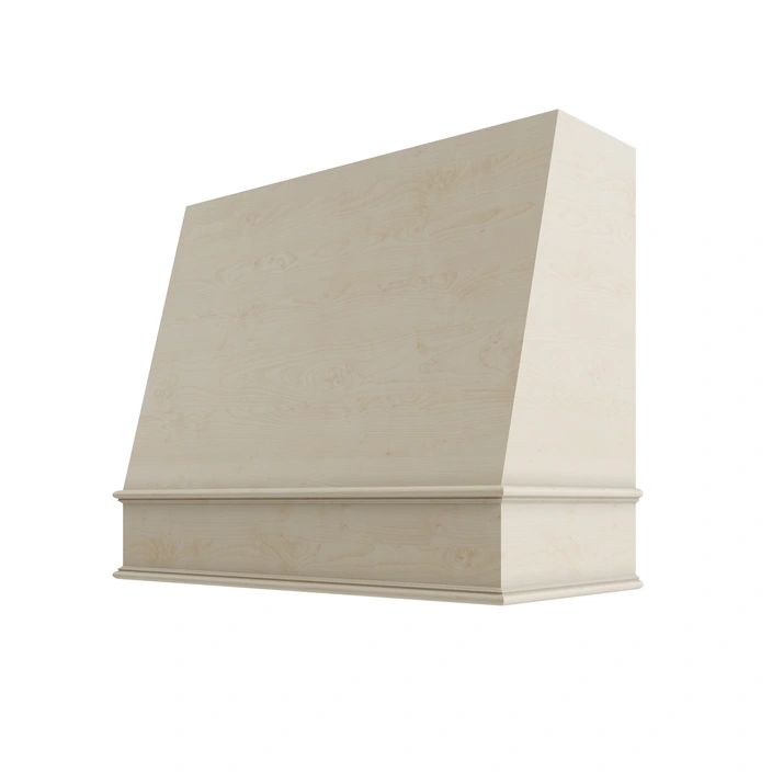 Wood Wall Mount Range Hood with Classic Trim – Angled Style