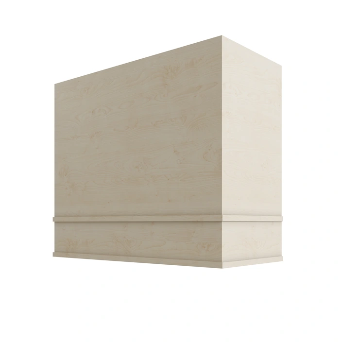 Wood Wall Mount Range Hood with Block Trim – Box Style