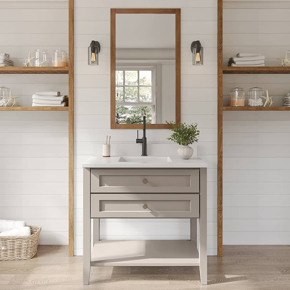 Weston Sand Shaker Open Shelf Vanity Sink Base - 36"W x 34-1/2"H