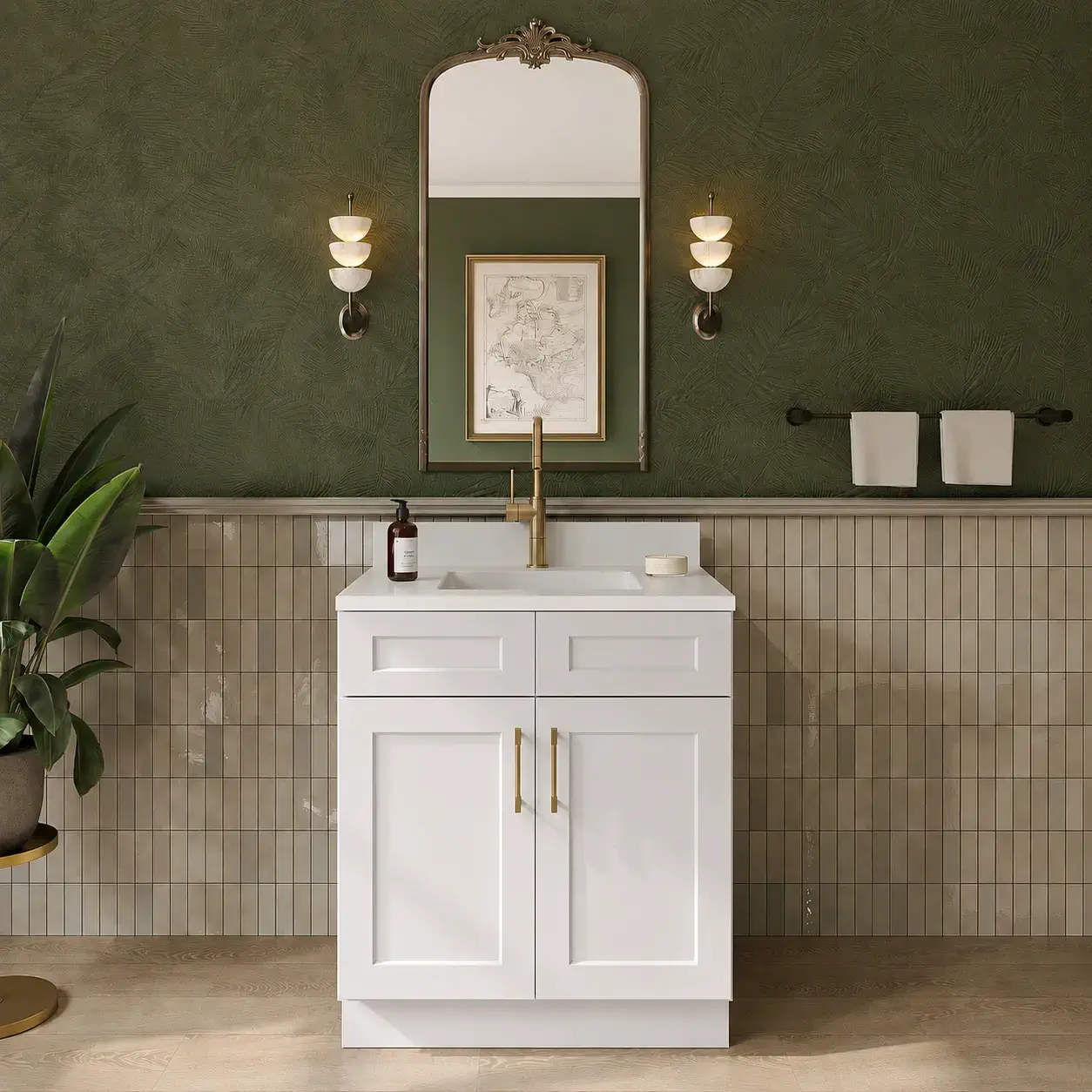 Gunnison Shaker Vanity Sink Base Cabinet - 36"W X 21"D X 34-1/2"H