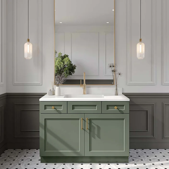 Steel Green Shaker Bathroom Vanities