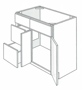 Newtown Shaker Double-Door Vanity w/ 2x Left Drawers - 36"W