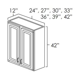 Carolina Hickory 39" x 42" Wall Cabinet