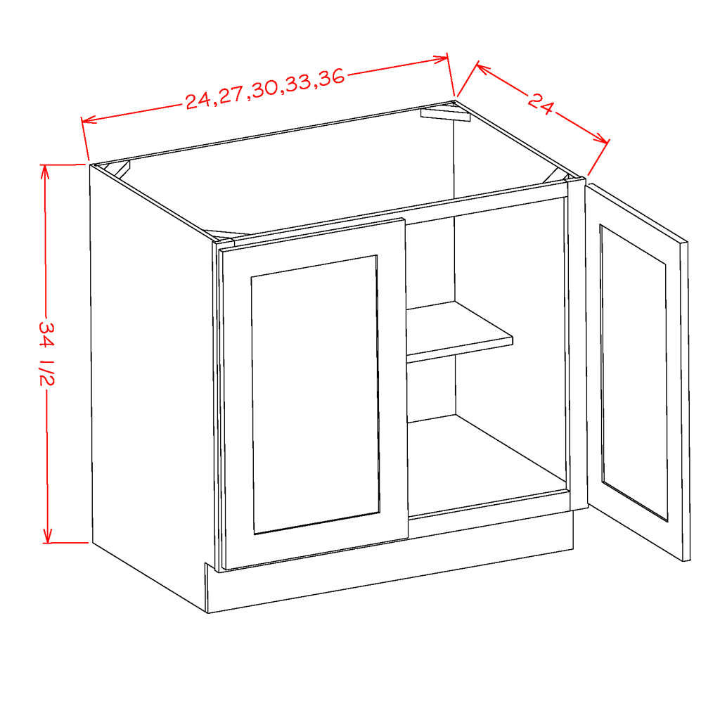 Timber Sand Base Full Height Door - 27"W