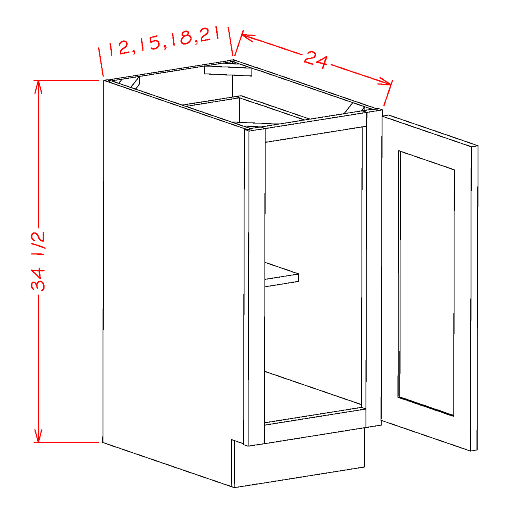 Timber Sand Base Full Height Door - 15"W