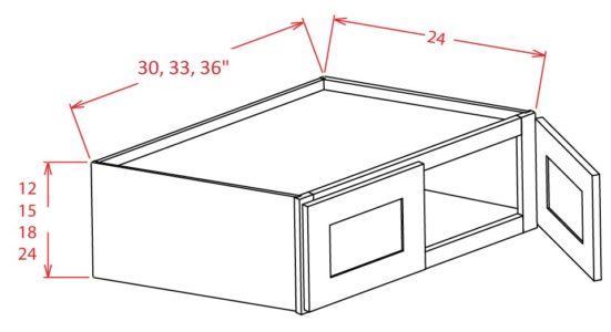 Timber Sand Wall Refrigerator Cabinet 33"W X 24"H X 24"D