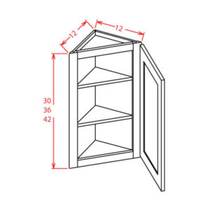 Timber Sand Angle Wall Cabinet - 12"W X 36"H X 12"D