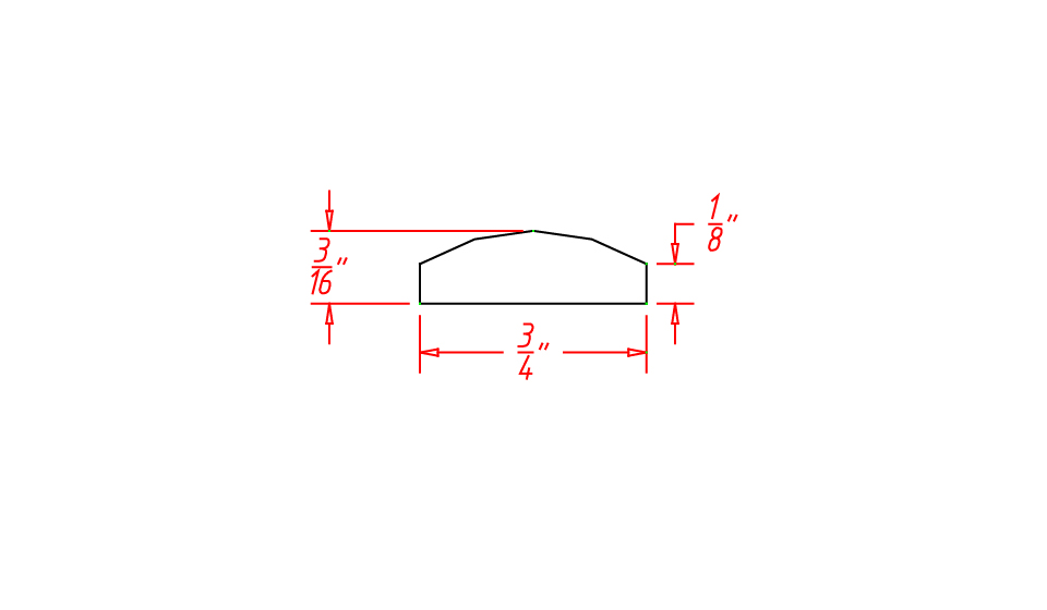 Timber Sand Batten Molding - 1/4"D X 96"L X 3/4"H
