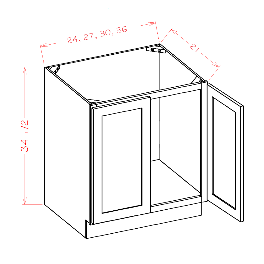 Timber Sand Vanity Full Height Door Sink Base Cabinet - 24"W x 34-1/2"H x 21"D