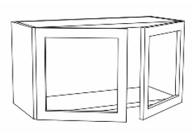 Ambrose Raised Panel Double Door Wall Open Face Cabinet - 24"W x 24"H