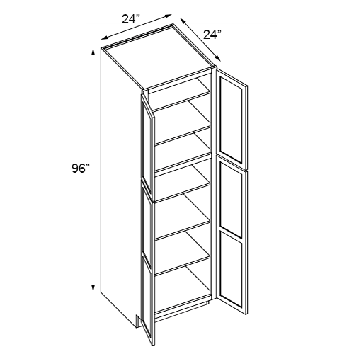 Carolina Hickory 24" x 96" Utility Cabinet