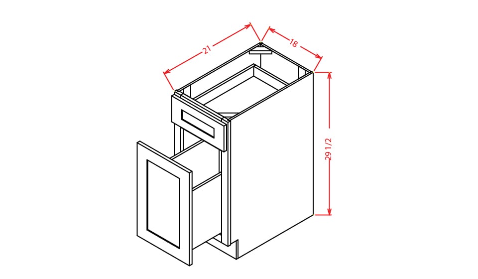 Harbor Blue Two Drawer File Base Cabinet - 18"W X 21"D X 29-1/2"H