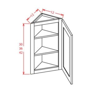 Harbor Green Angle Wall Cabinet - 12"W X 30"H X 12"D
