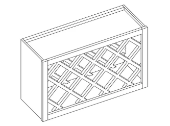 Grizzly Shaker Wine Rack - 30" W x 18" H x 12" D
