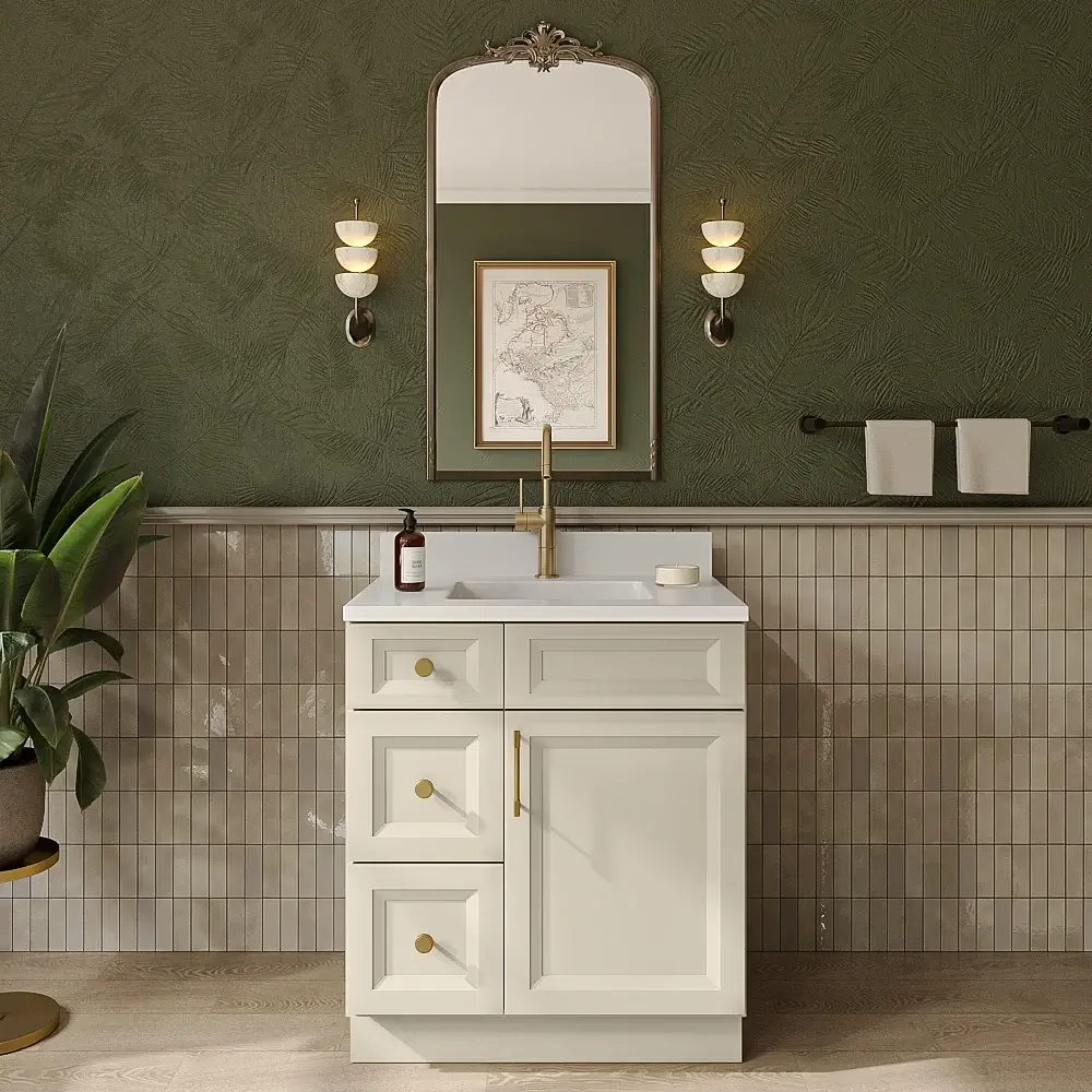 Timber Sand Vanity Sink Base - 30"W X 21"D X 34-1/2"H (Left)