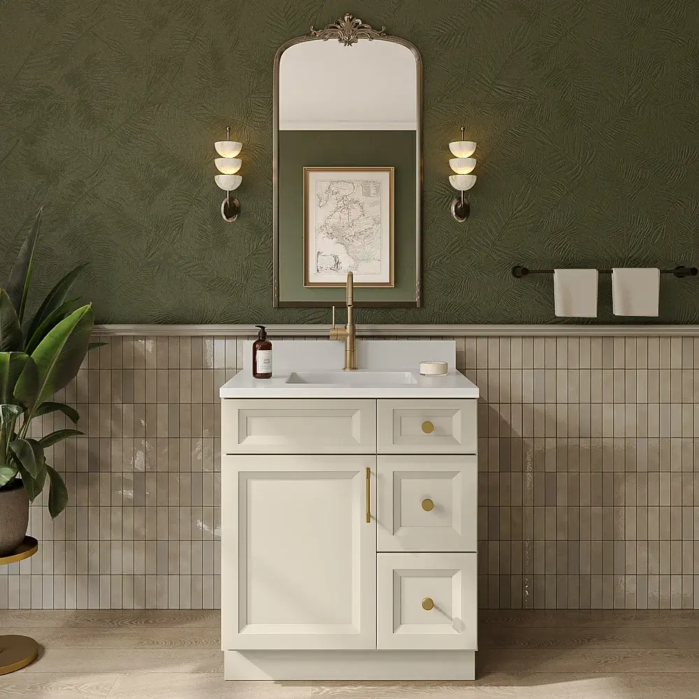Timber Sand Vanity Sink Base - 30"W X 21"D X 34-1/2"H (Right)