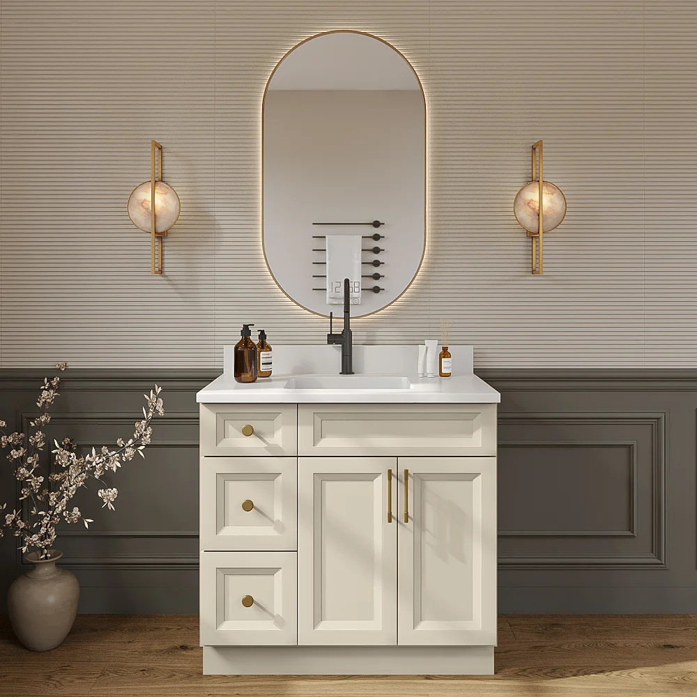 Timber Sand Vanity Sink Base - 36"W X 21"D X 34-1/2"H (Left)