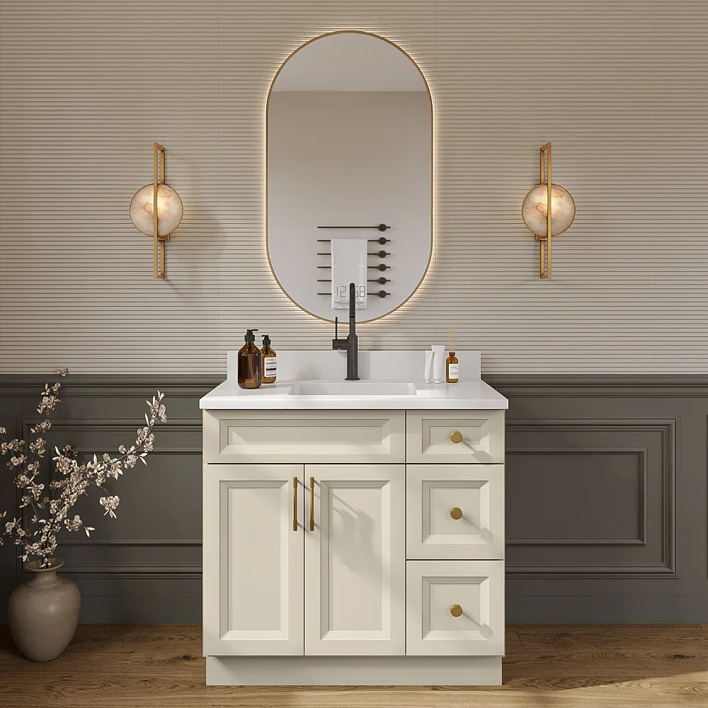 Timber Sand Vanity Sink Base - 36"W X 21"D X 34-1/2"H (Right)