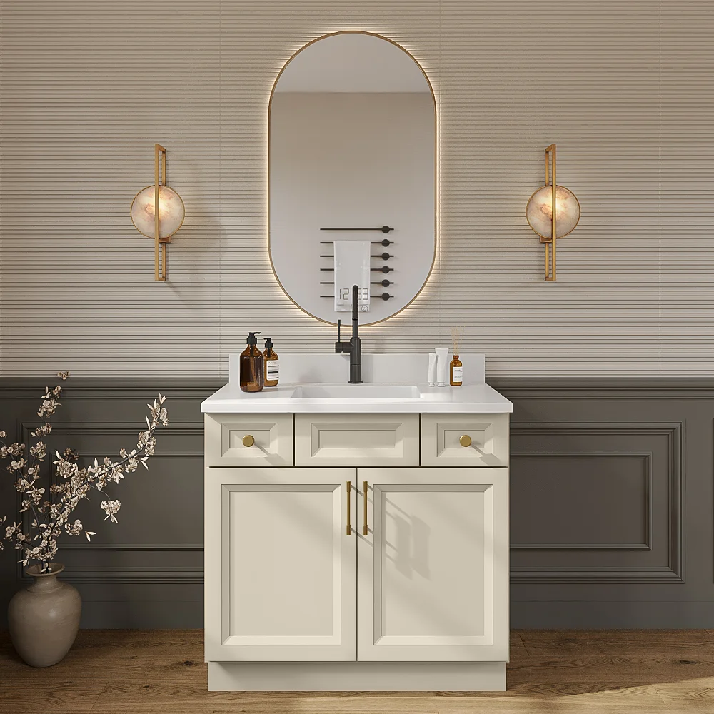 Timber Sand Vanity Sink Combo Base Cabinet - 36"W X 21"D X 34-1/2"H