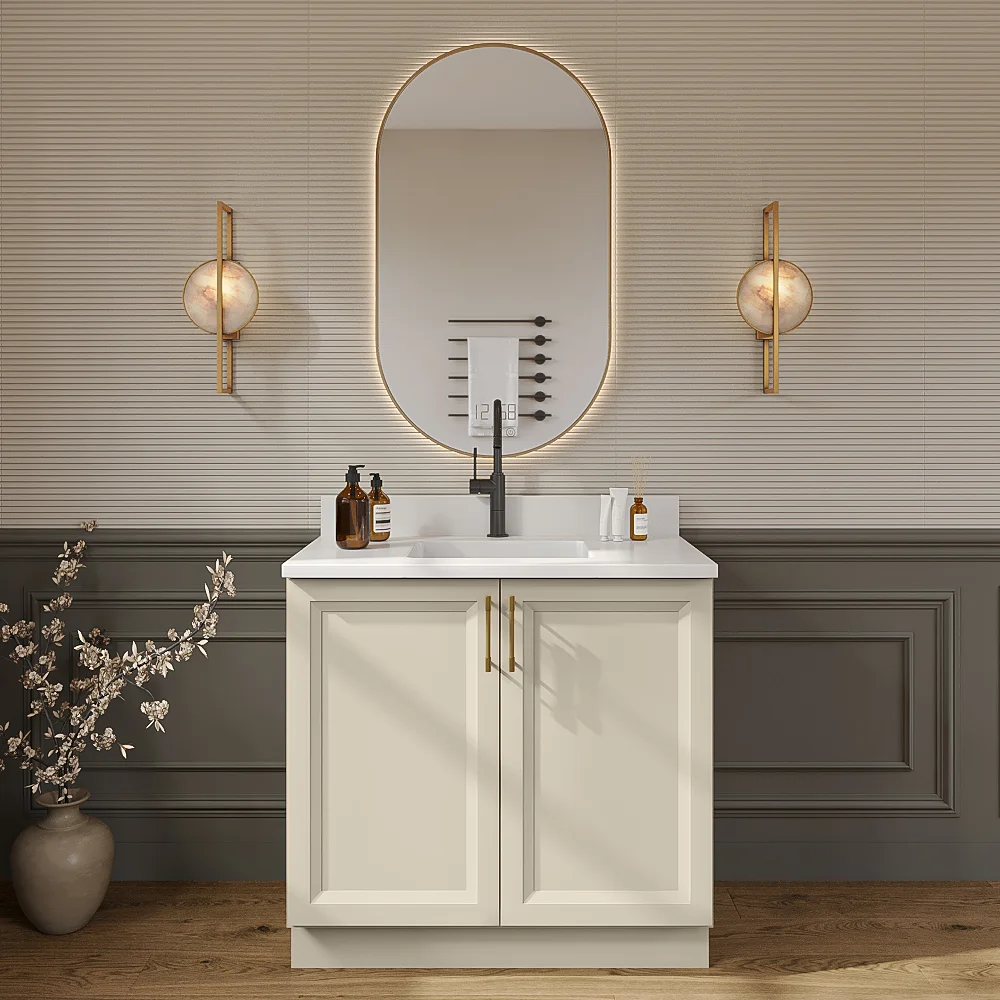 Timber Sand Vanity Full Height Door Sink Base Cabinet - 36"W x 34-1/2"H x 21"D