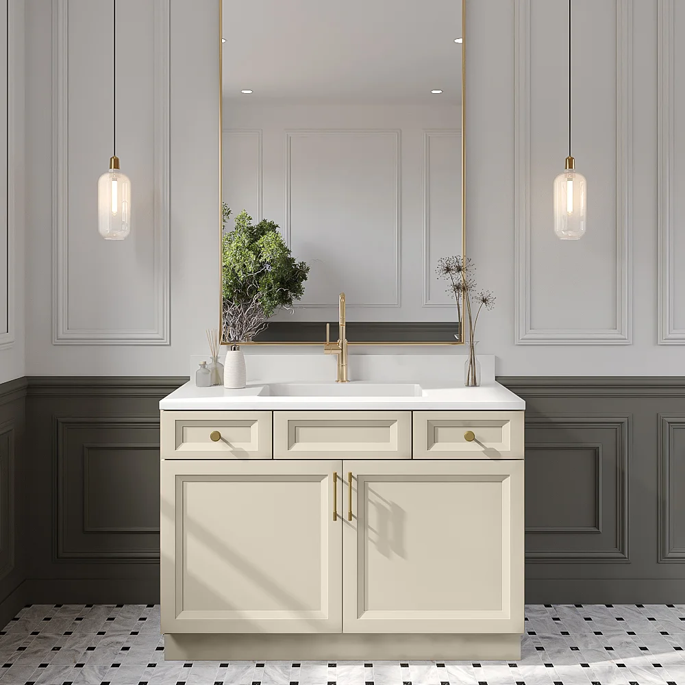 Timber Sand Vanity Sink Combo Base Cabinet - 48"W X 21"D X 34-1/2"H