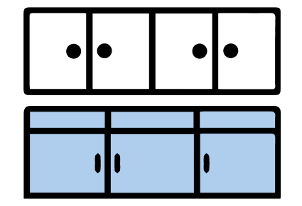 Base Cabinets line drawing